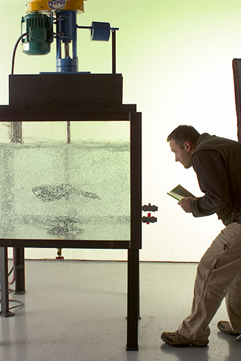 impeller in a testing tank